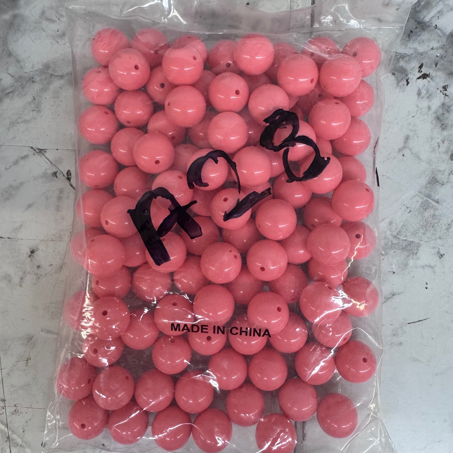 A28- 20mm Coral Solid Beads 100 Count *WAREHOUSE SALE*
