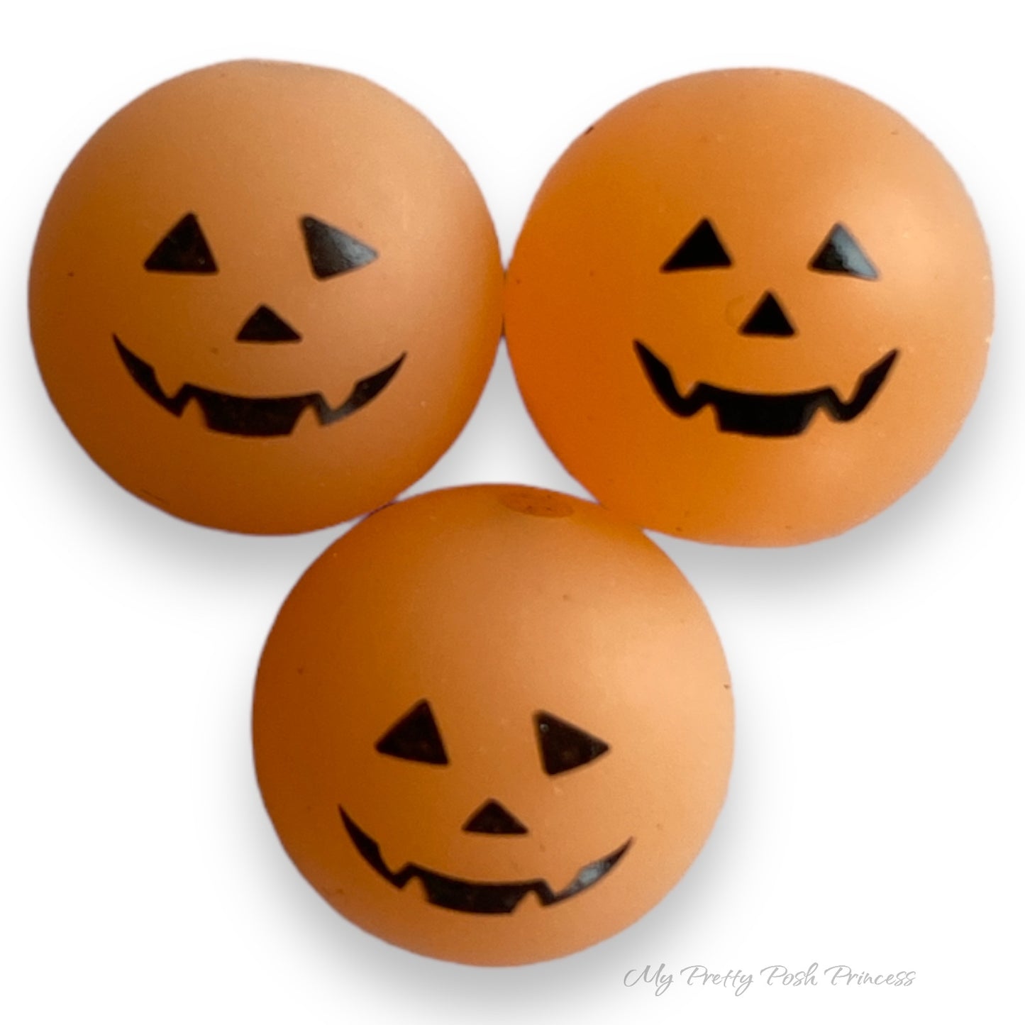 A-6040- GLOW- “15mm Jack O Lantern” Custom Silicone Beads