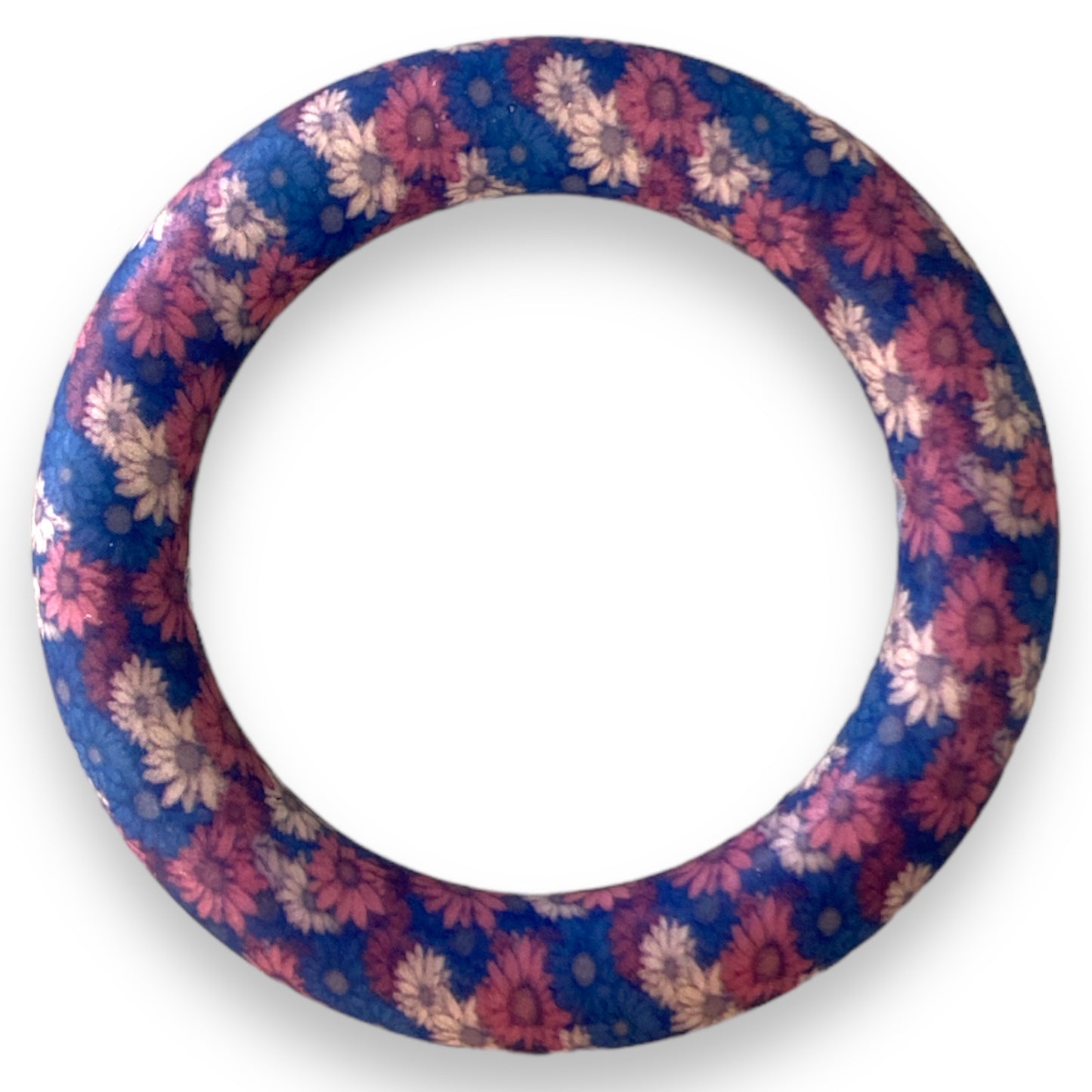 Q-A746 - 65mm Blue Floral Silicone Ring