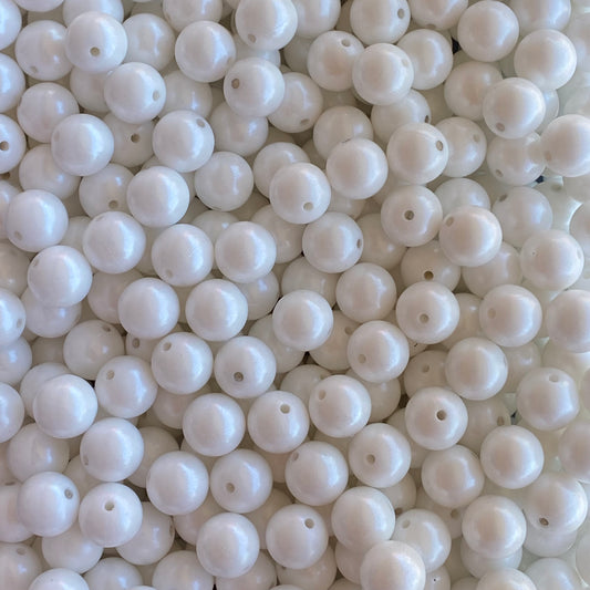 T358 - 15mm "White" Opal Silicone Beads