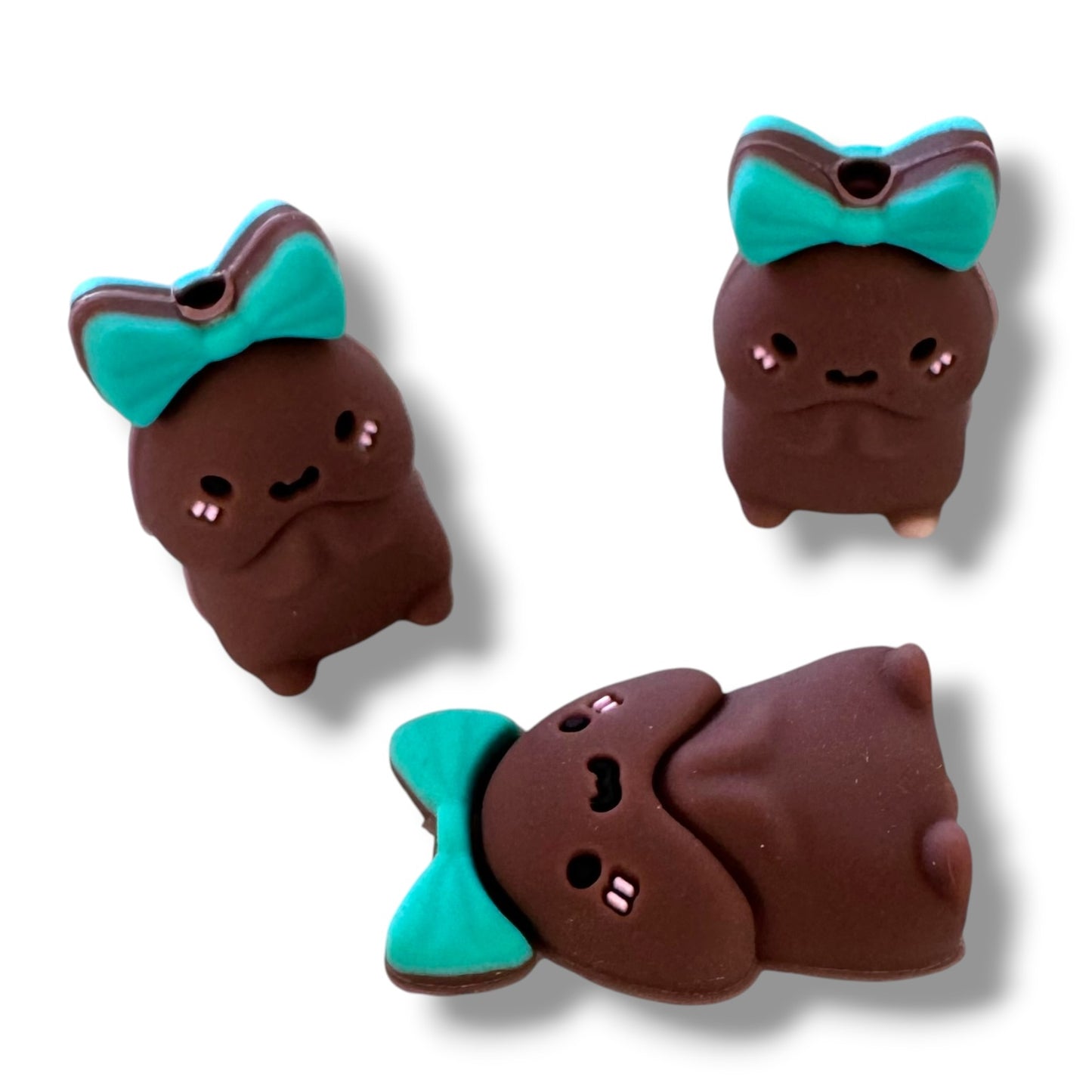 h976- "Dark Weenie 3D" Silicone Focal Bead for DIY Crafts (1 Count)