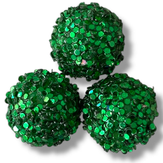 R-14 - 16mm "Christmas Green" Glitter Rhinestones (1 Count)