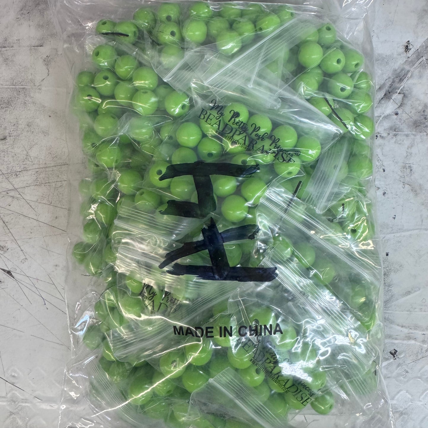 A4- Lime Green Solid Beads 500 Count  *WAREHOUSE SALE*