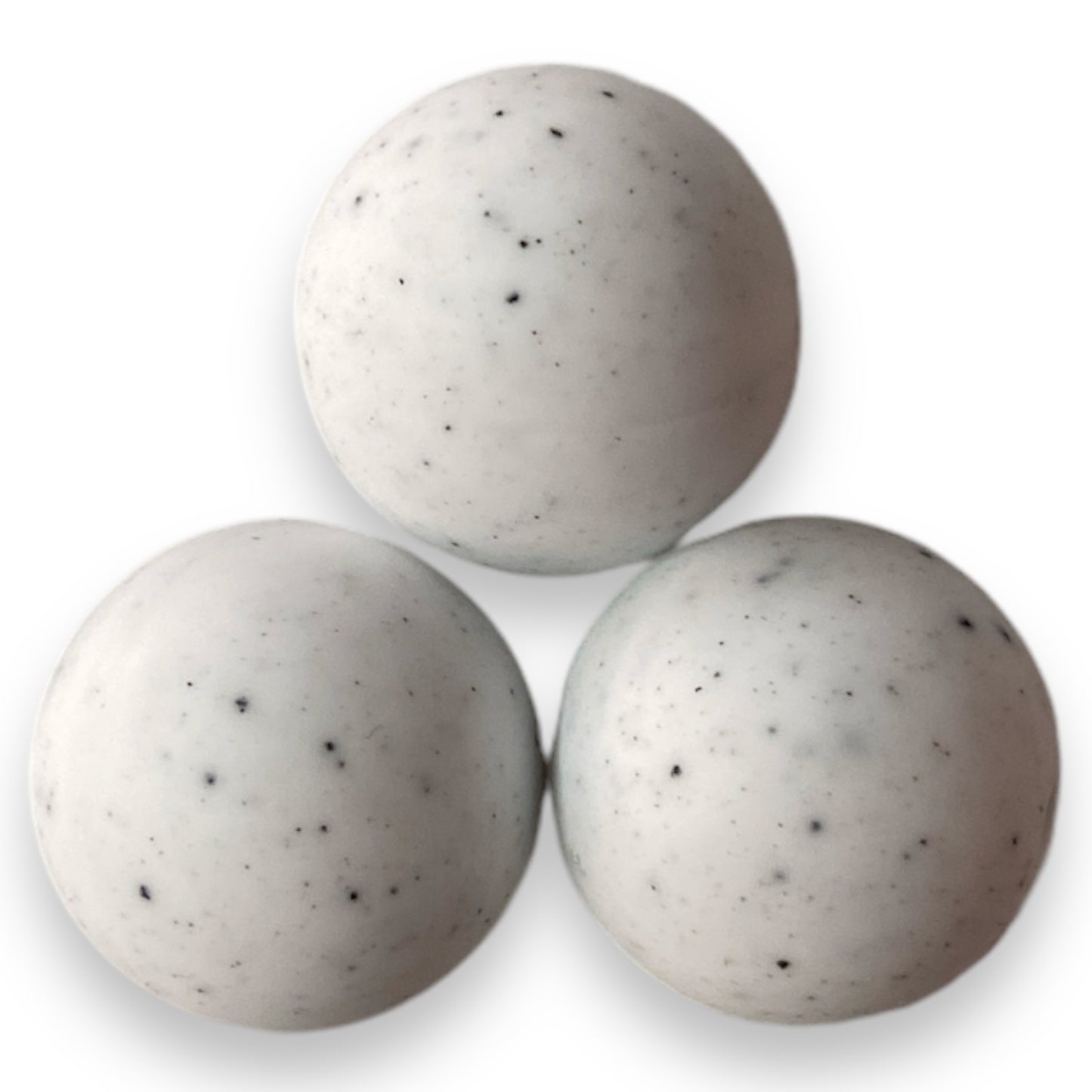 #789 - White 15mm "Granite" Silicone Beads