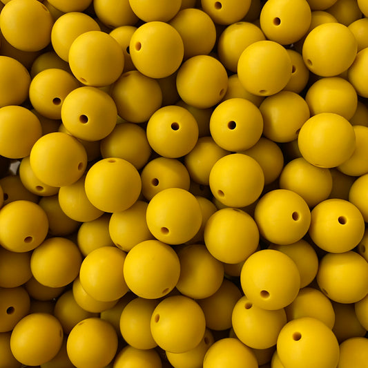 99 / 15MM -  15mm "Mustard" Silicone Beads *New