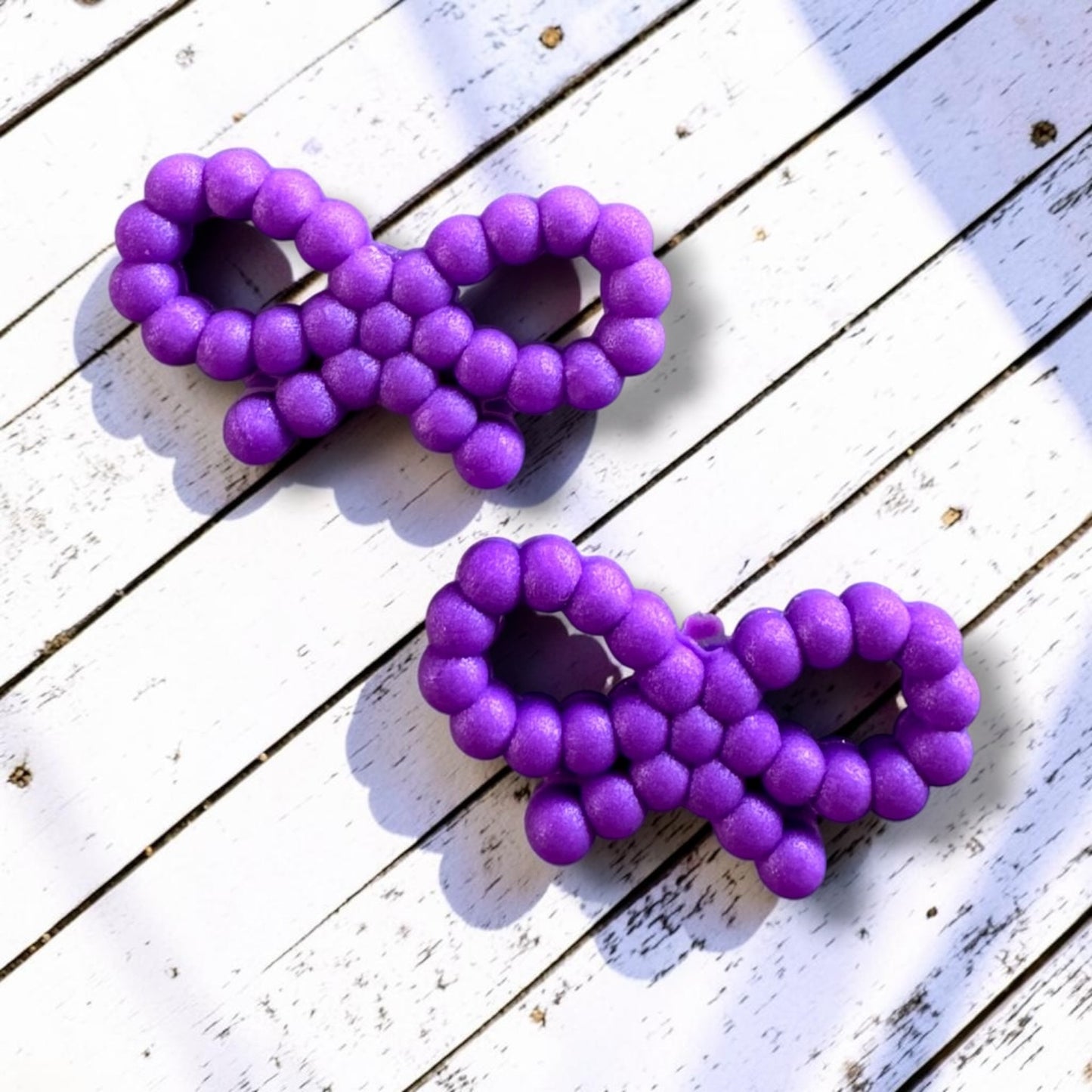 h1066- "Purple Bow" Silicone Focal Bead for DIY Crafts (1 Count)