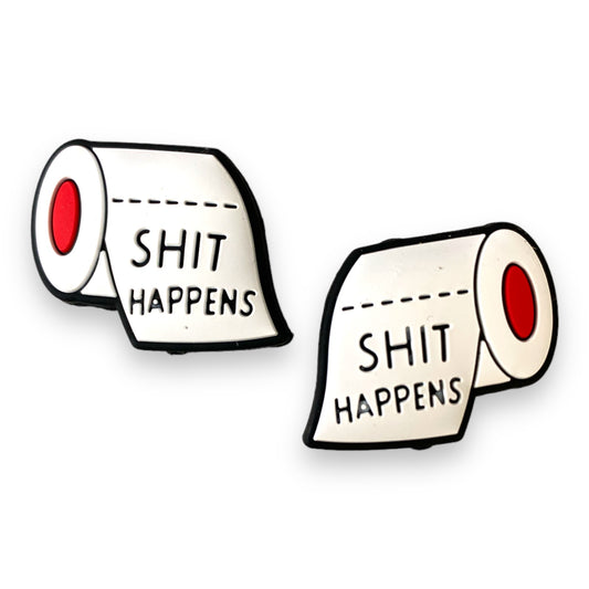 h1004 - "Sh*t Happens" Silicone Focal Bead (1 Count)