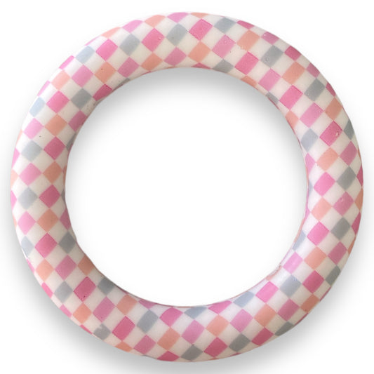 Q-A740  - 65mm Colorful Houndstooth Silicone Ring