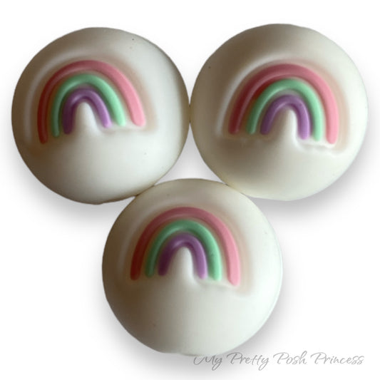 T31 - 15mm "Pink" Rainbow Silicone Beads