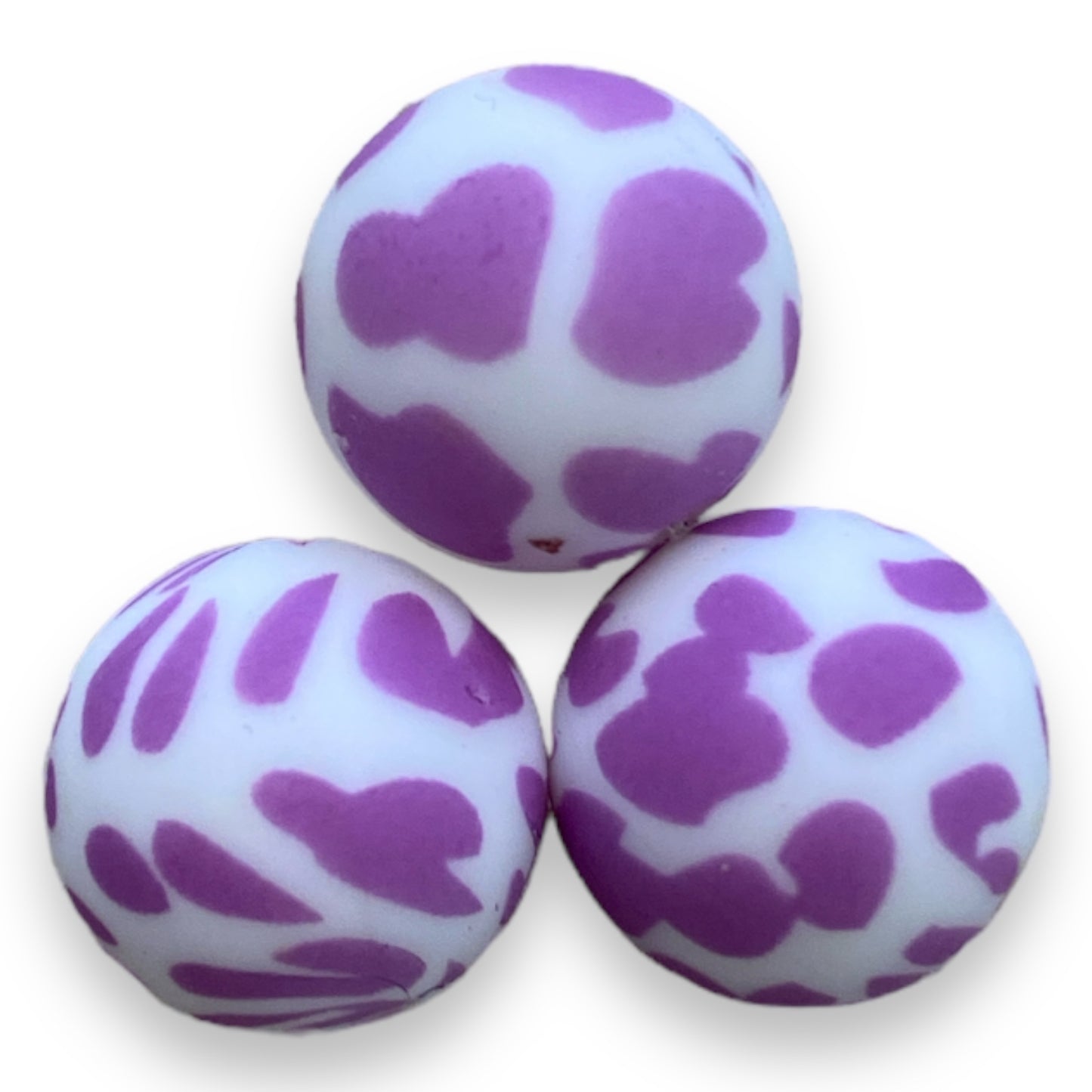 #801 - “15mm Purple Cow” Silicone Beads