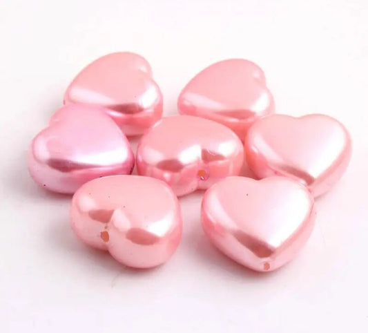 W399- 20mm Light Pink Heart  Pearls (1 Count)