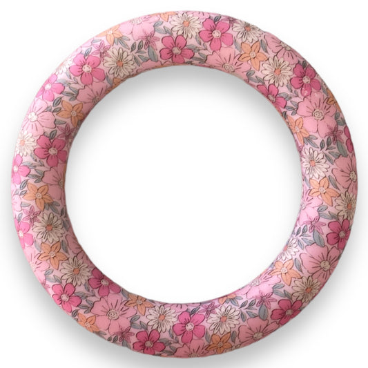 Q-A751 - 65mm "Pink Floral" Silicone Ring