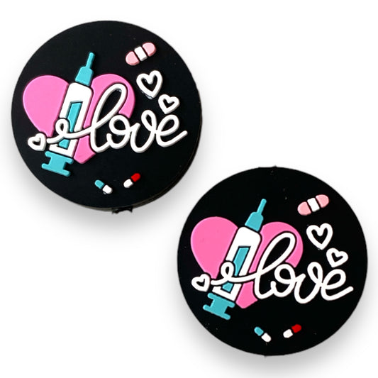 T97 -  Love Silicone Focal Bead (1 Count)