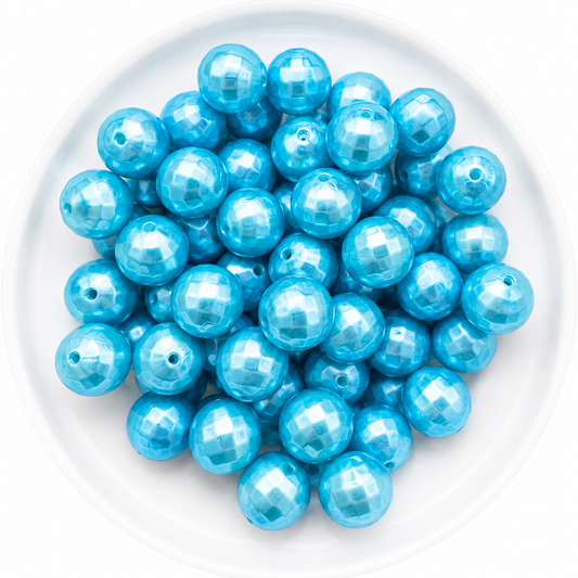 #649 - 20mm  "Aqua Disco Ball" Acrylic Beads (1 Count)
