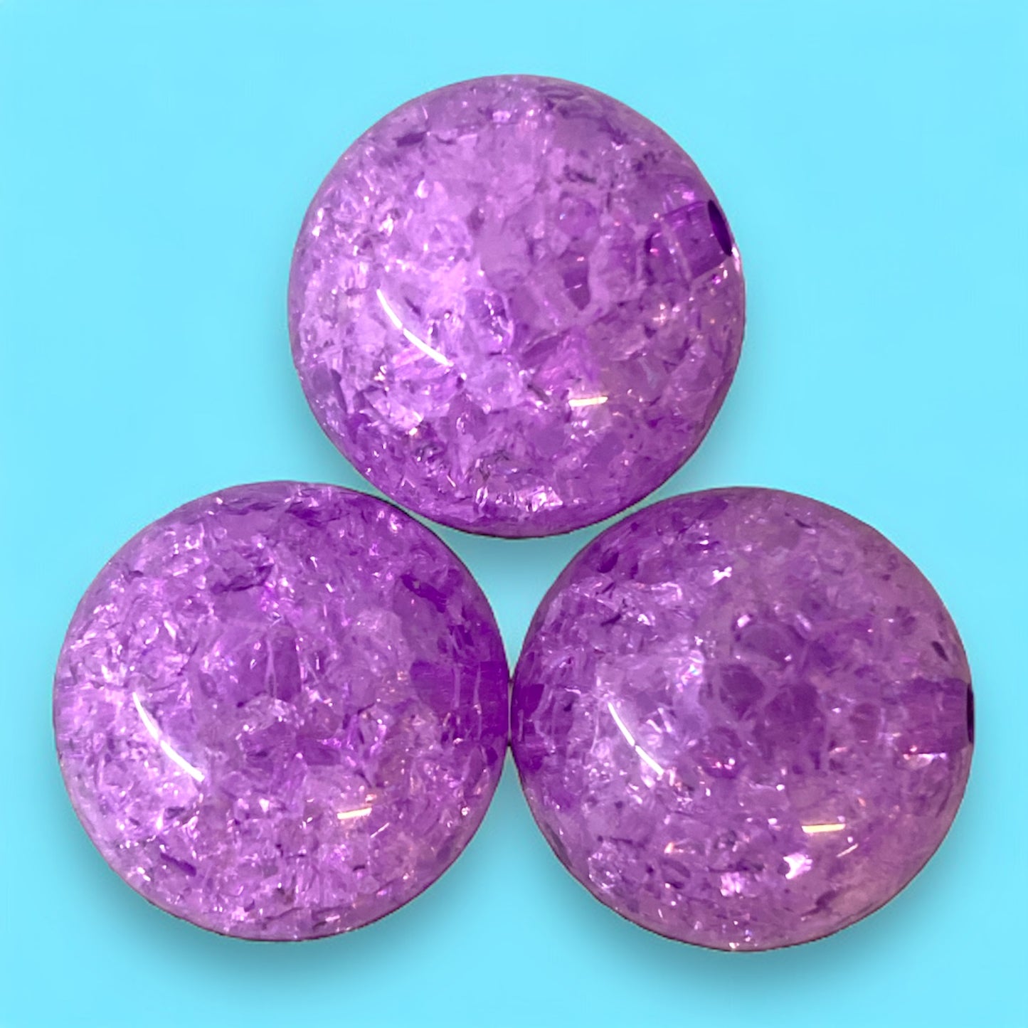 W343- 20mm “Purple Crackle” Acrylic Beads (1 Count)