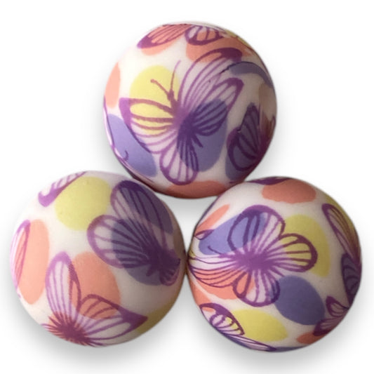 T338- 15mm “Butterfly” Pattern Silicone Beads