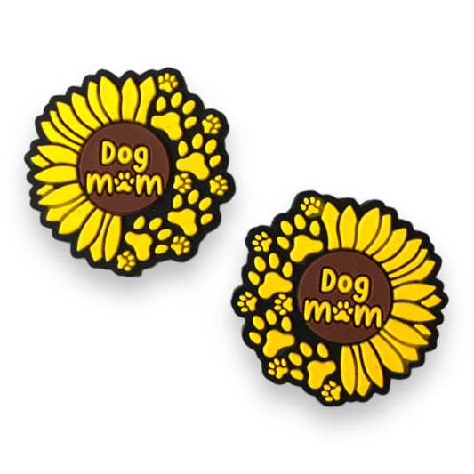 X281 - "Dog Mom Flower” Silicone (1 Count) Focal Bead