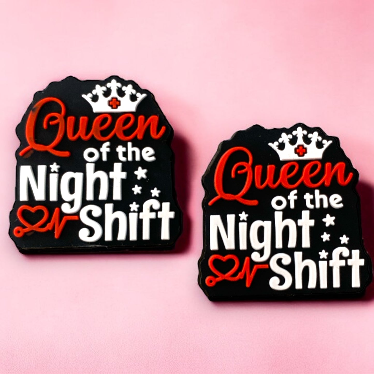 T159- “Queen Of The Nightshift"  Focal (1 Count) Bead Silicone