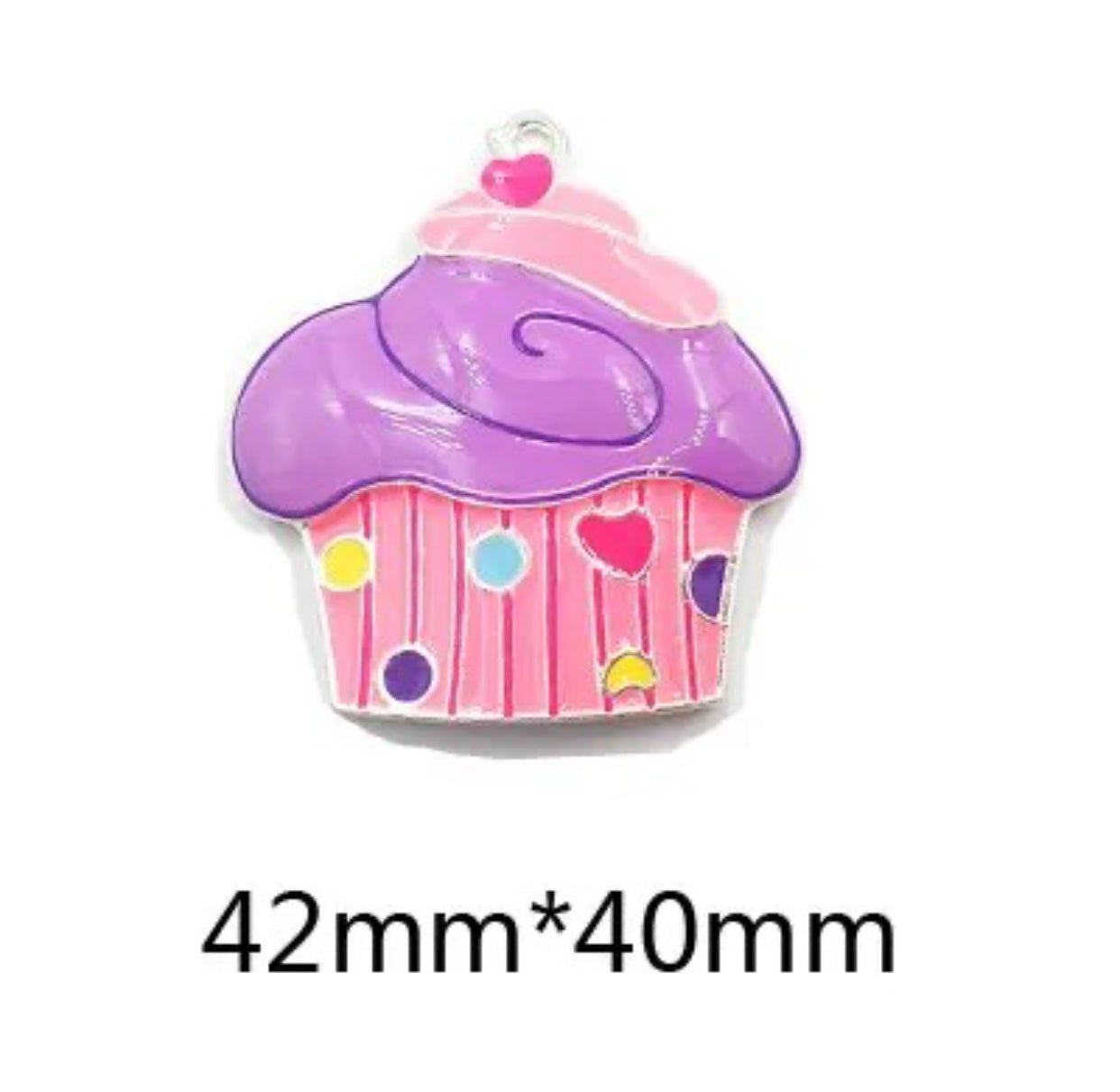 Q-A51 - Cupcake Enamel Alloy Metal Pendant