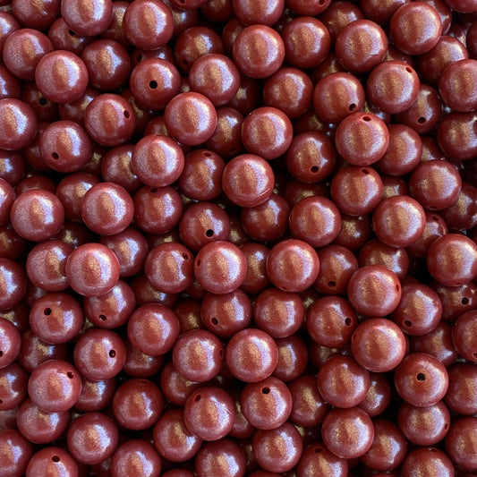 T349 - 15mm "Cranberry" Opal Silicone Beads