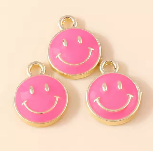 Q-A94- Pink “Happy” Small Charm (1 Count)