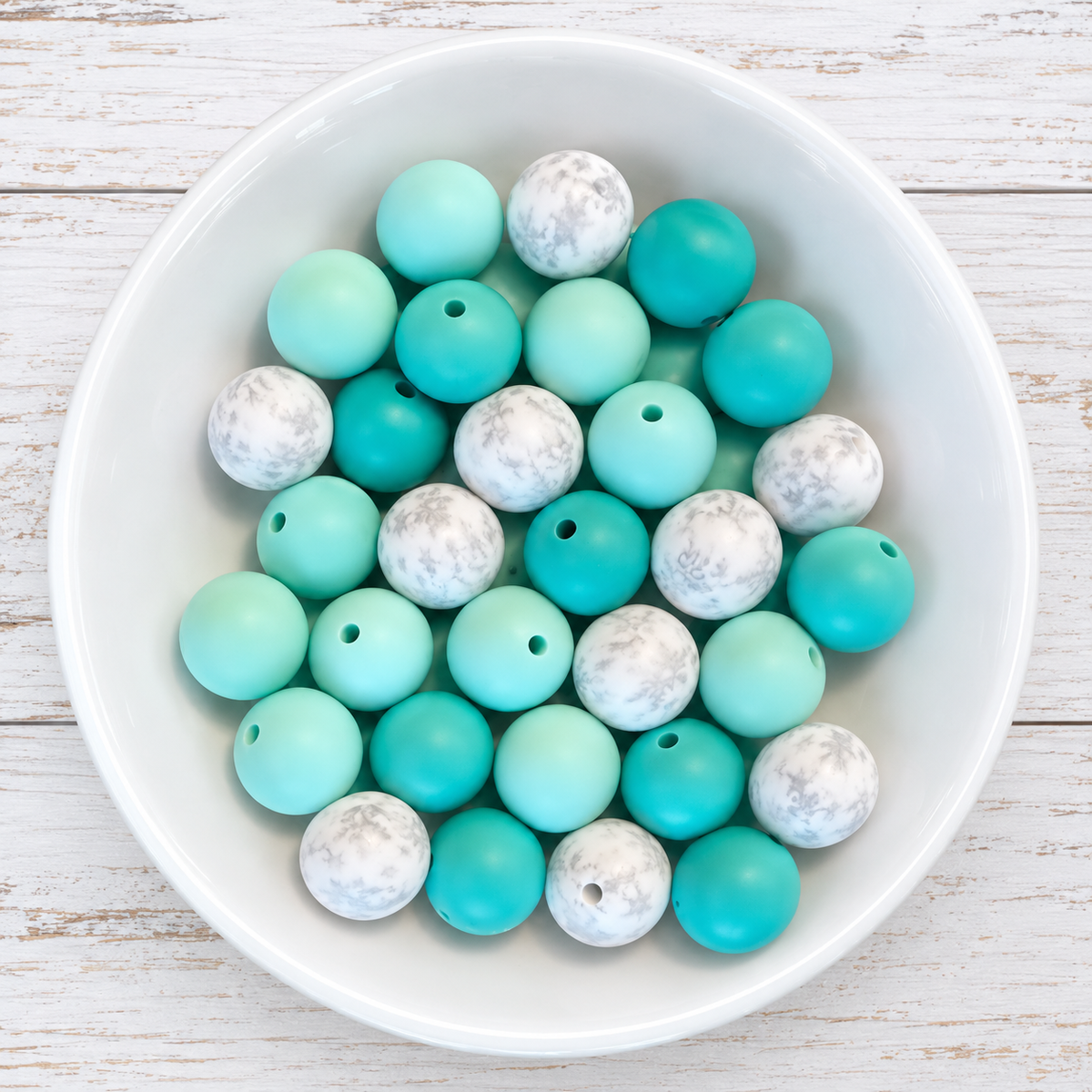Frozen Sparkle- (30 Count 15mm Silicone Bead Pack) – Ideal for Beadable Pens & Keychains
