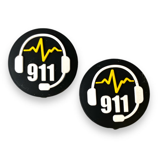 T143 - "911" Silicone Focal Bead (1 Count)