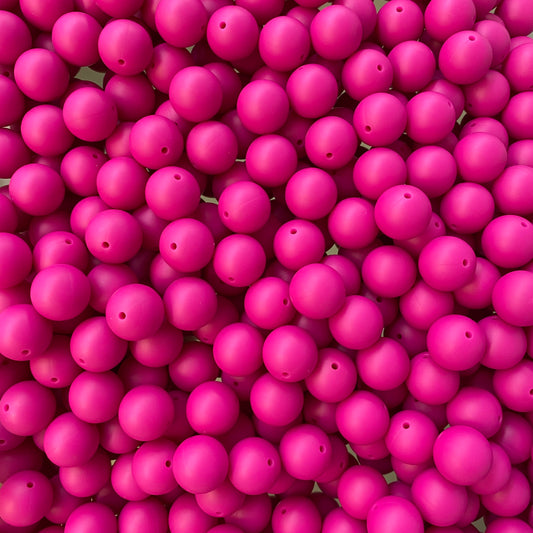 44 / 15mm - Dark Pink Silicone Bead