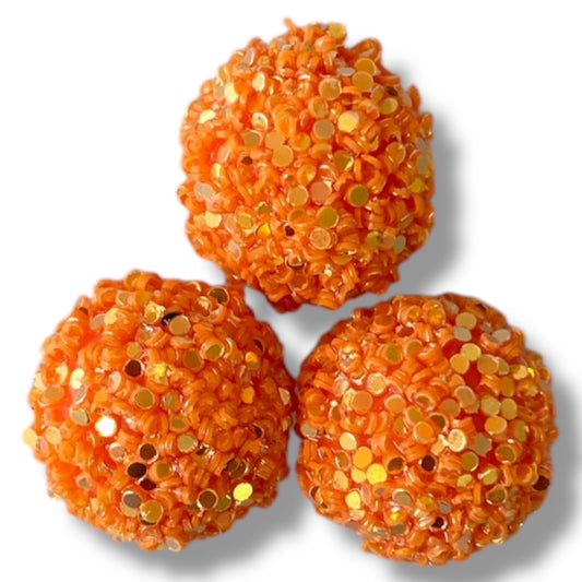 R-19 - 16mm "Orange" Glitter Rhinestones (1 Count)