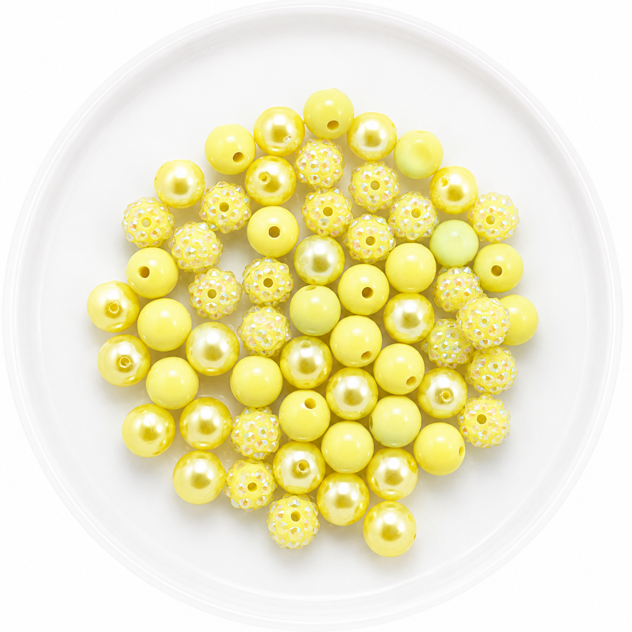 Yellow 12mm Acrylic Bubblegum Bead Mix | Wholesale Bulk Beads | 60 Count
