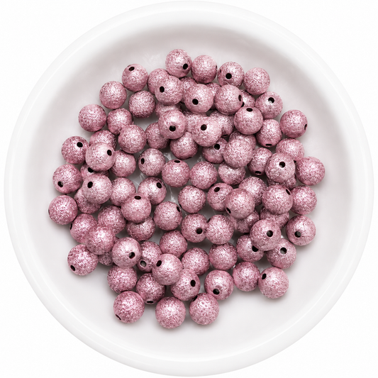 w235- 12mm Rose Gold Stardust Beads (20 Count)