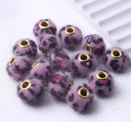 Fuzzy 8 - 15mm Pink Leopard Spacers (5 Pack)