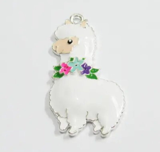 Q-A42 - Alpaca Enamel Alloy Metal Pendant