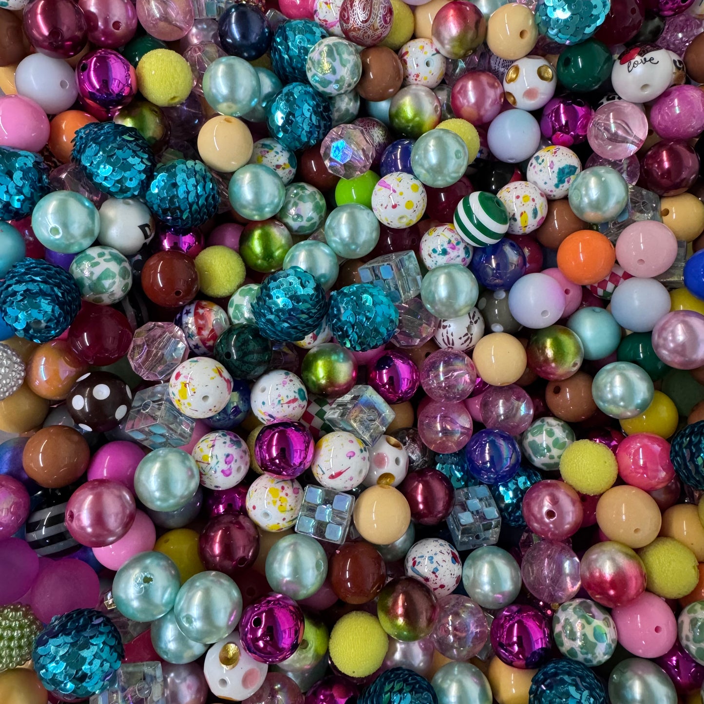 20MM ACRYLIC Bead Grab Bag (Approx. 50 count) - Multiple GBs will be combined into larger bags (Copy)