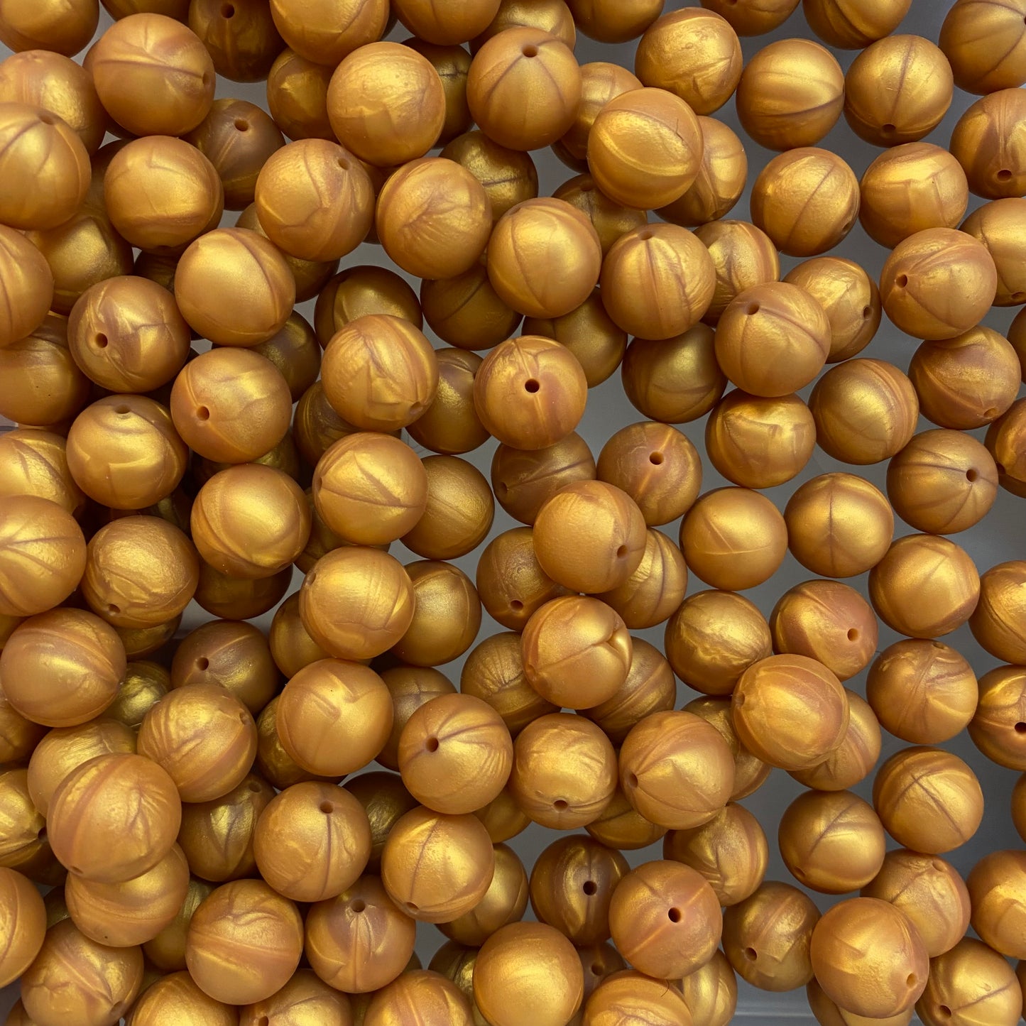 07 / 15mm - Dark Gold Pearl Silicone Bead