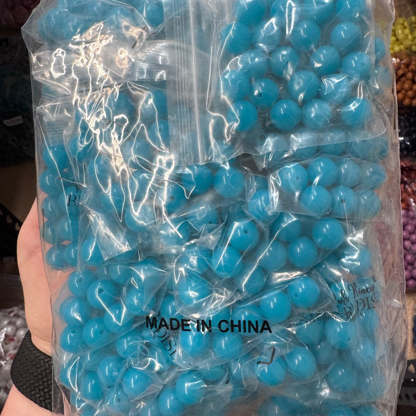 12mm Neon Blue Acrylic Beads 500 Count  *WAREHOUSE SALE*