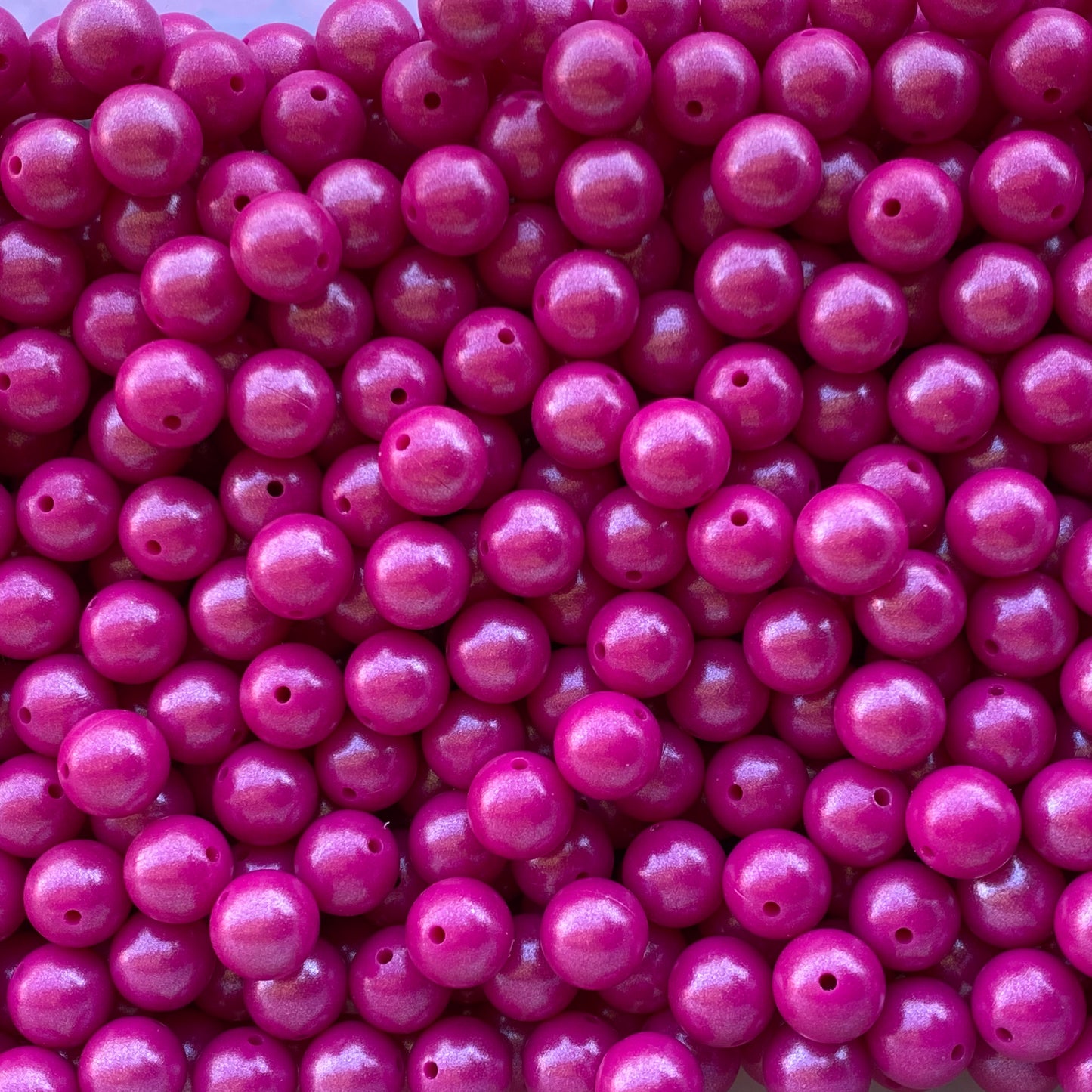 T340 - 15mm "Dark Pink" Opal Silicone Beads