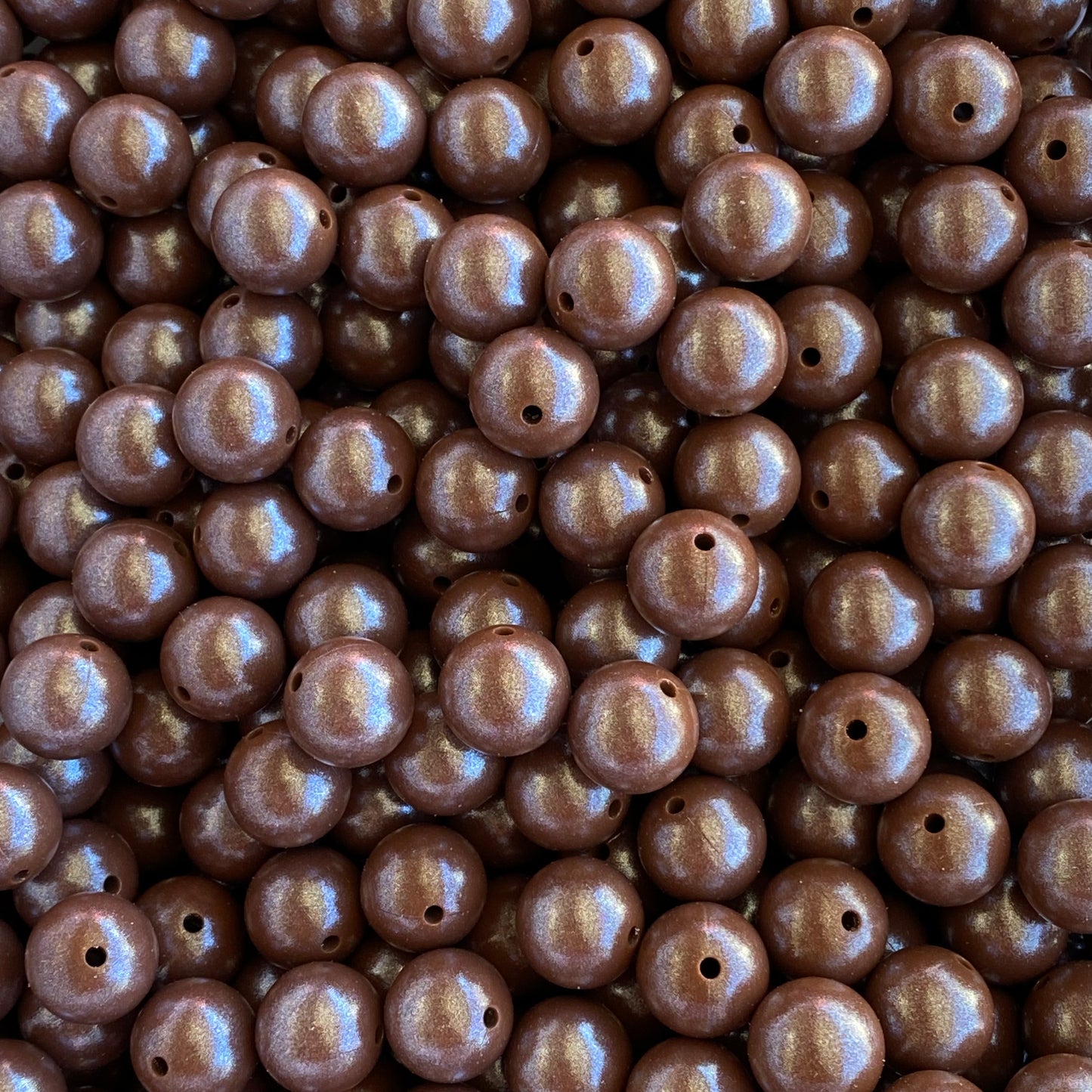 T347 - 15mm "Dark Brown" Opal Silicone Beads