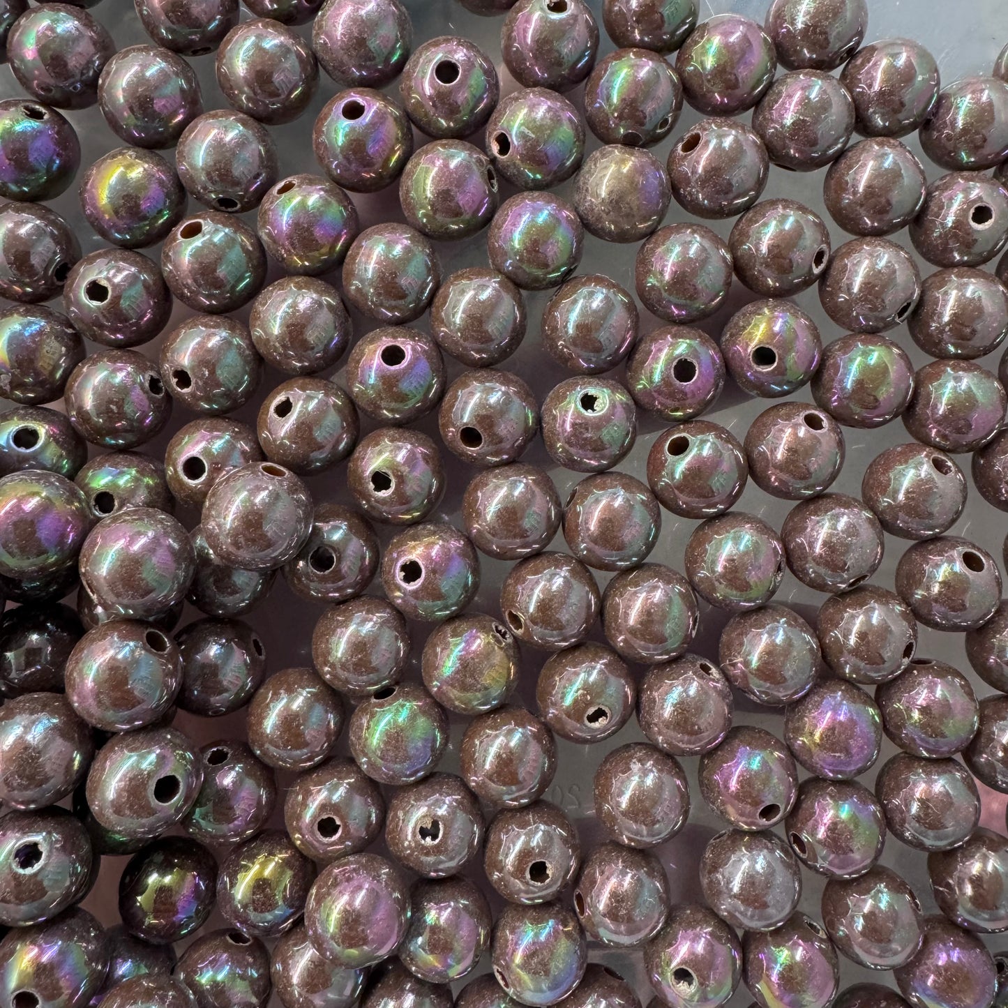12mm Dark Brown AB Acrylic Beads 500 Count  *WAREHOUSE SALE* (Copy)