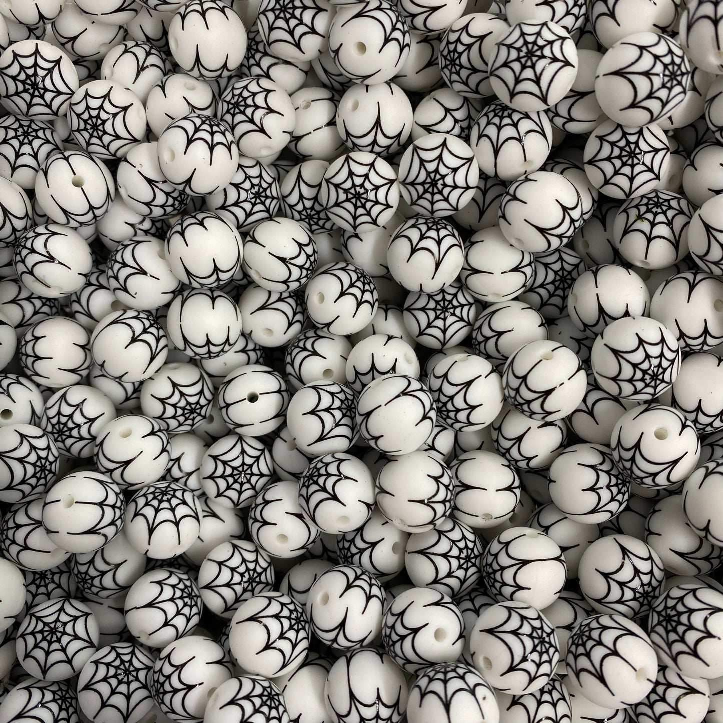 T45 - 15mm “White Webs” Silicone Beads