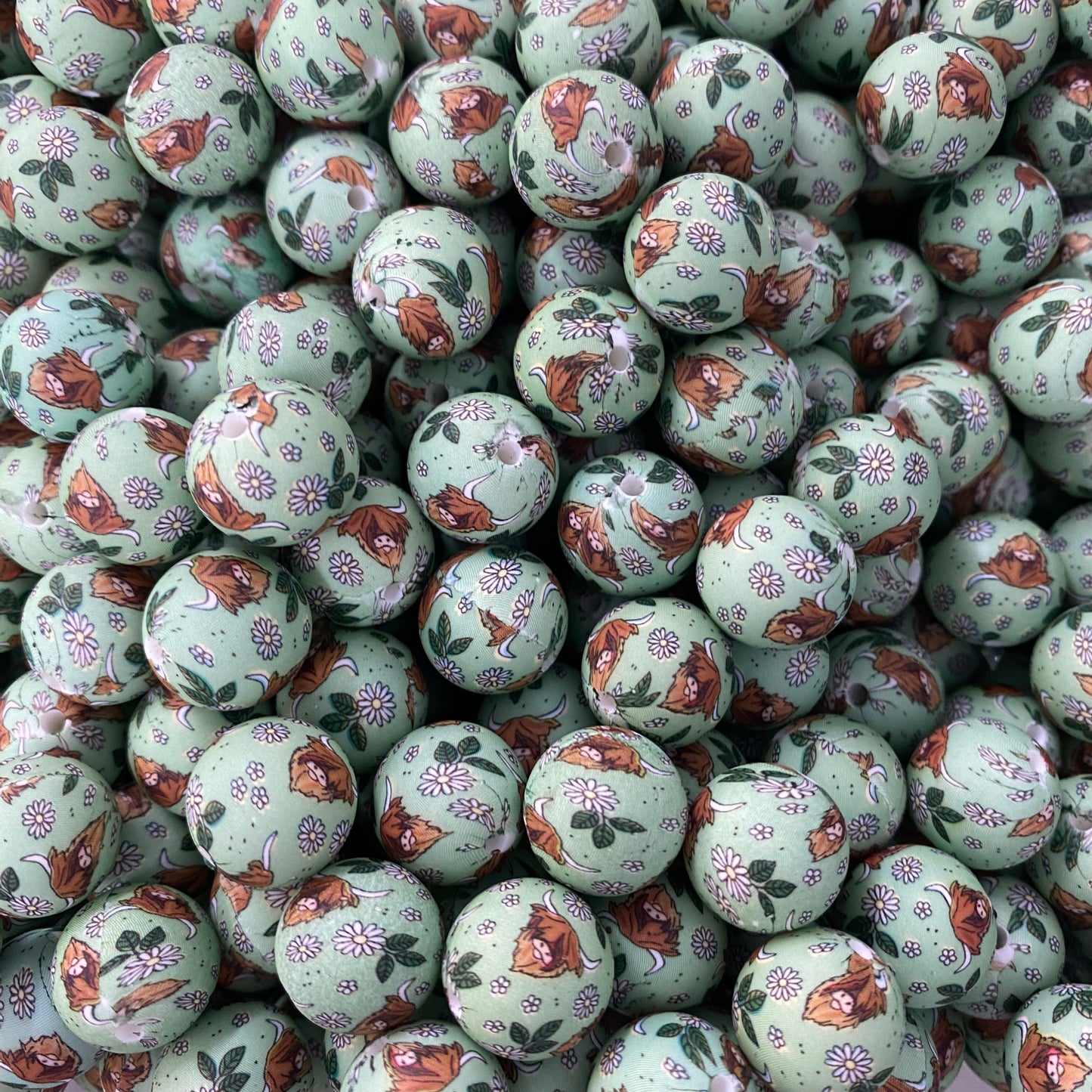 T307 - 15mm "Mini Cow" Silicone Beads