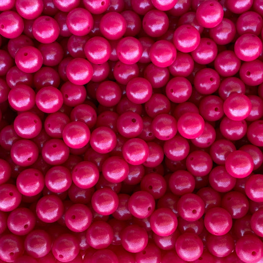 T323 - 15mm "Posh Pink" Opal Silicone Beads