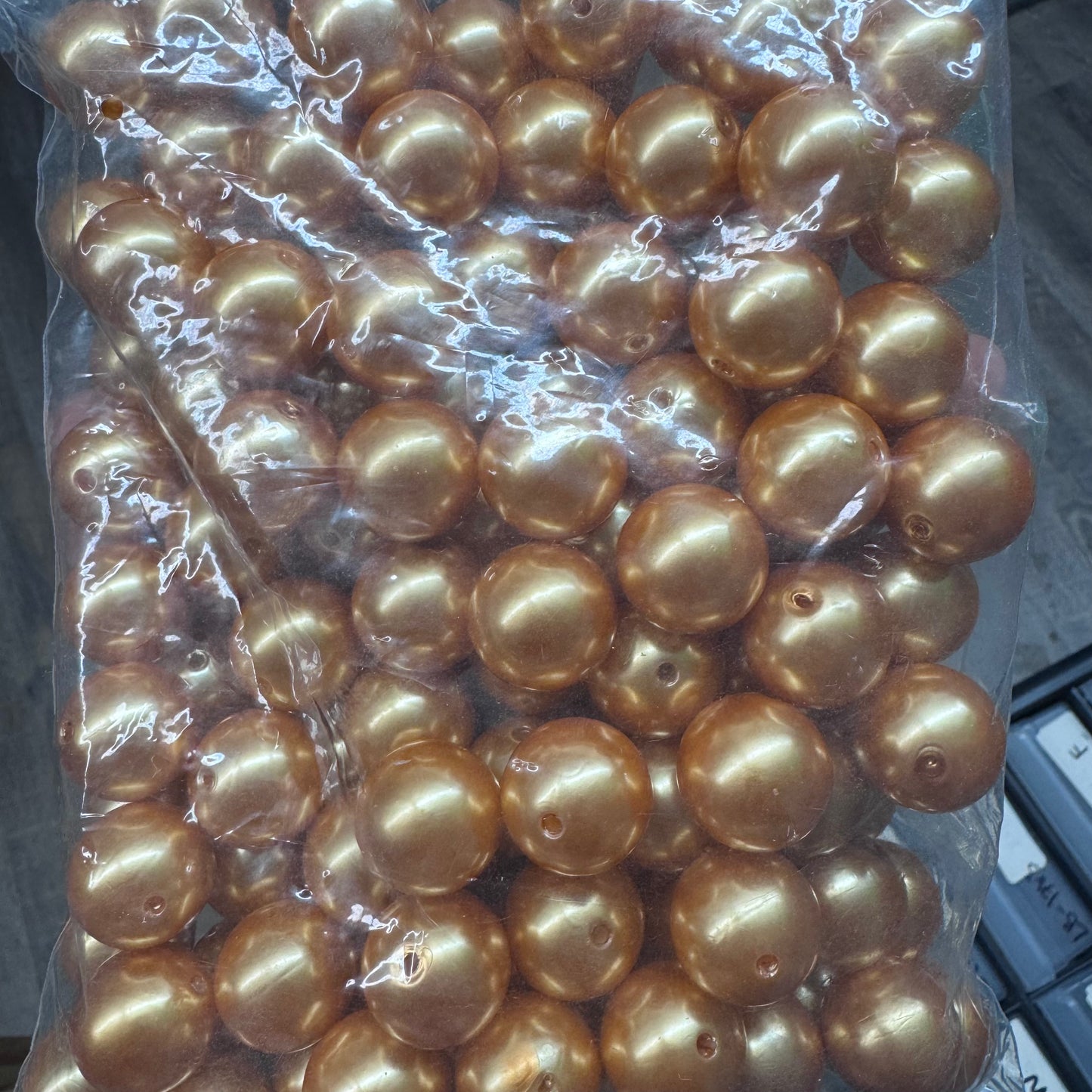 20mm Mustard Pearls  100 Count *WAREHOUSE SALE*
