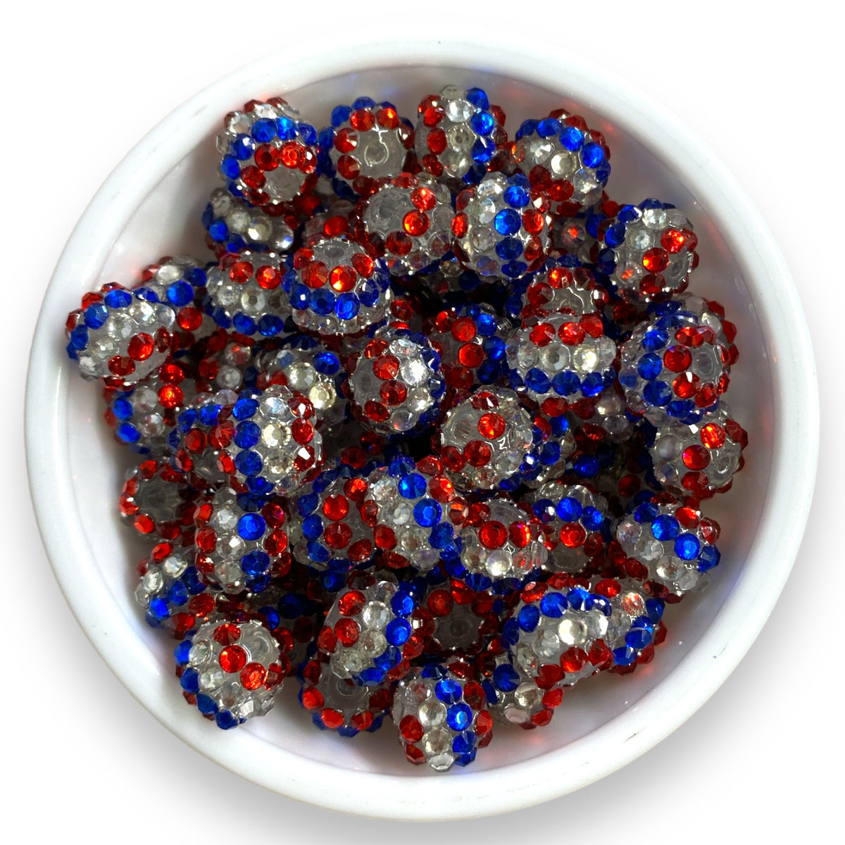 #249 -  12mm USA Rhinestone  Beads  (20 Count)