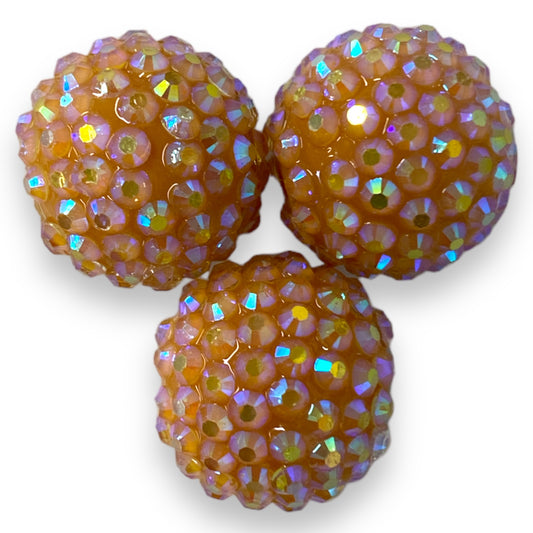 #1092 - R31- 20mm Mustard AB Rhinestone  Beads  (10 Count)