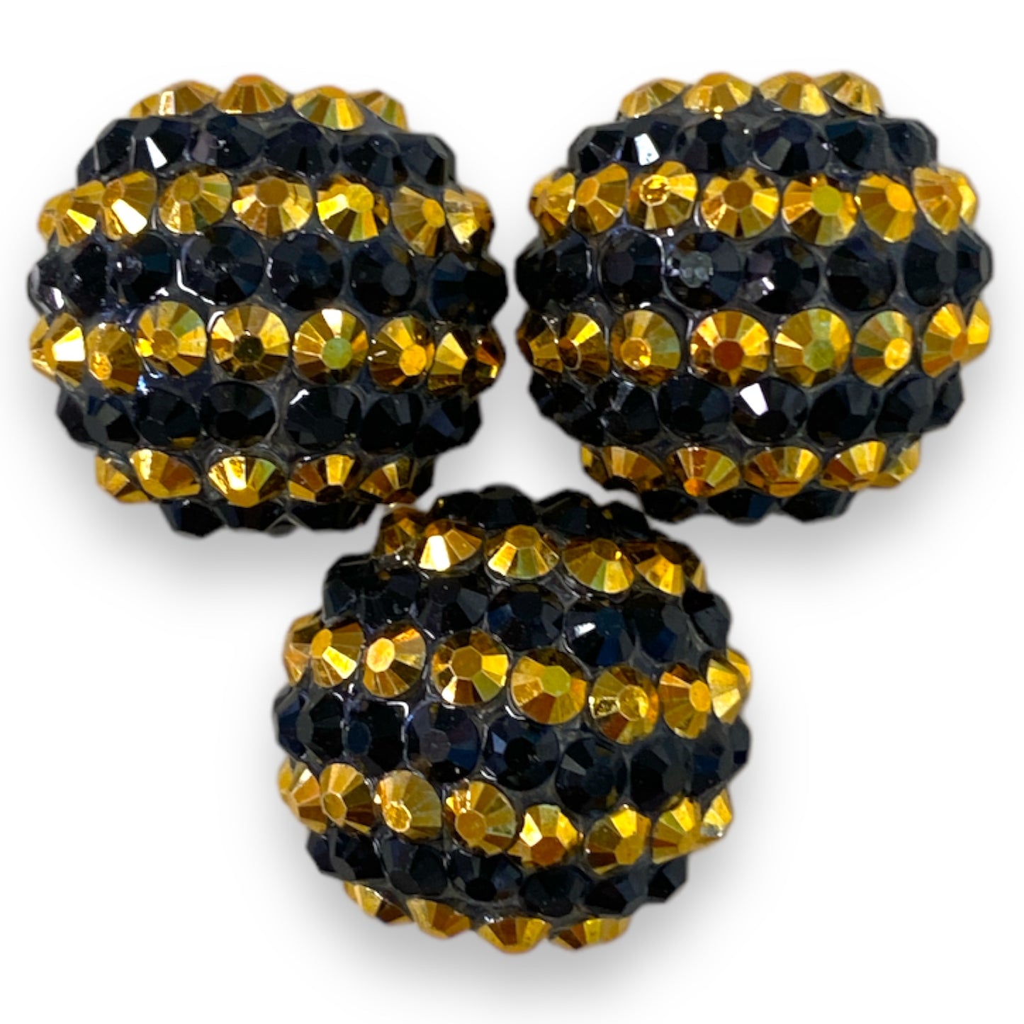 #1215 - R173- 20mm Black/Gold AB Rhinestone  Beads  (1 Count)