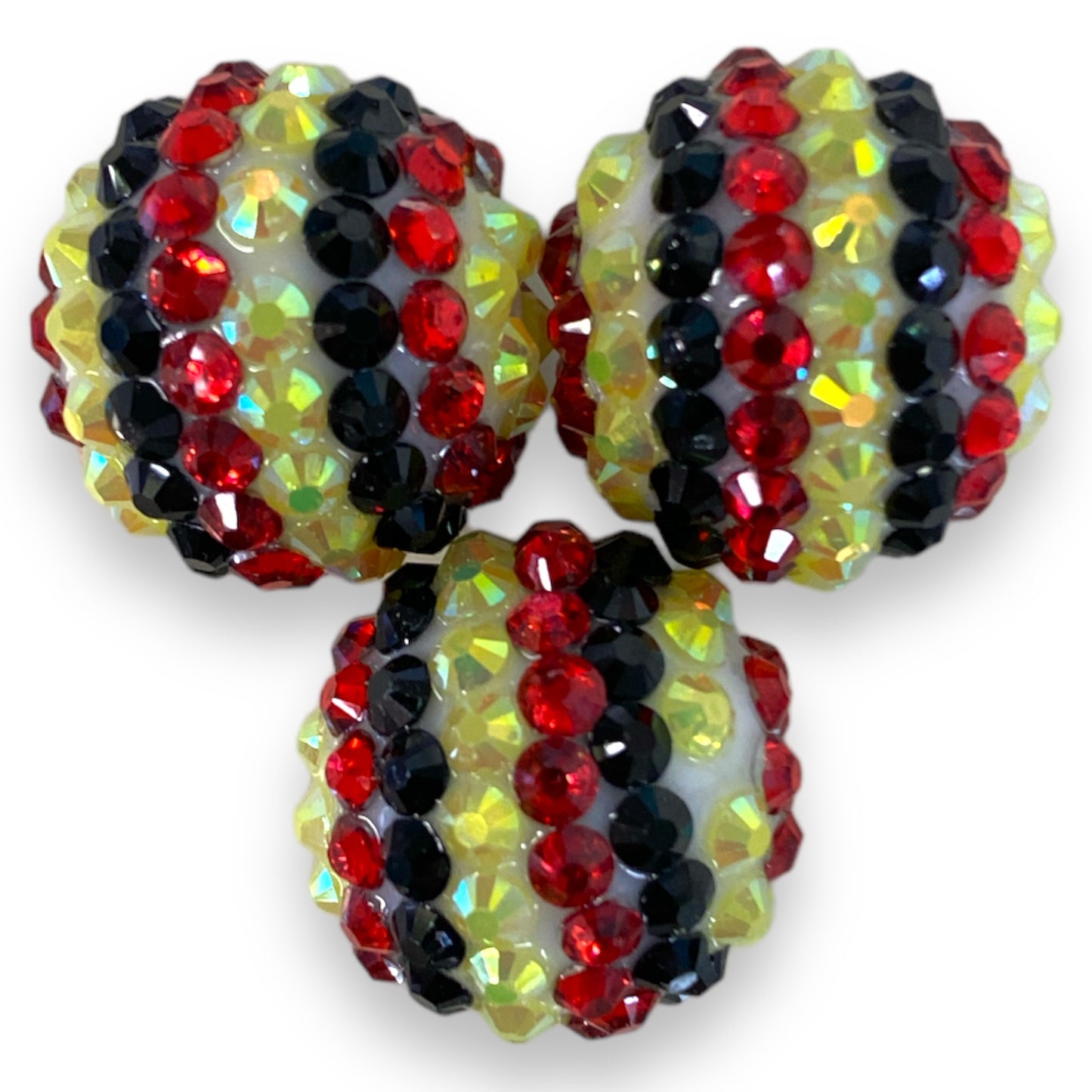 #1189 - R124- 20mm Mickey AB Rhinestone  Beads  (1 Count)