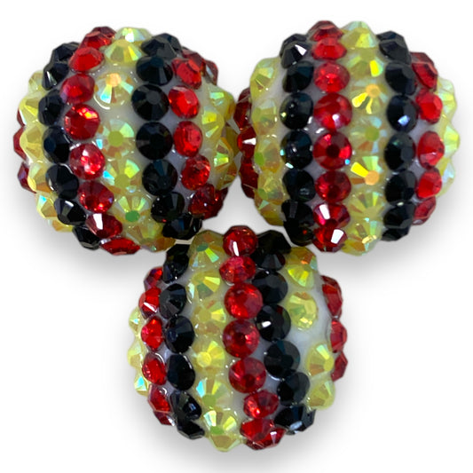 #1189 - R124- 20mm Mickey AB Rhinestone  Beads  (10 Count)