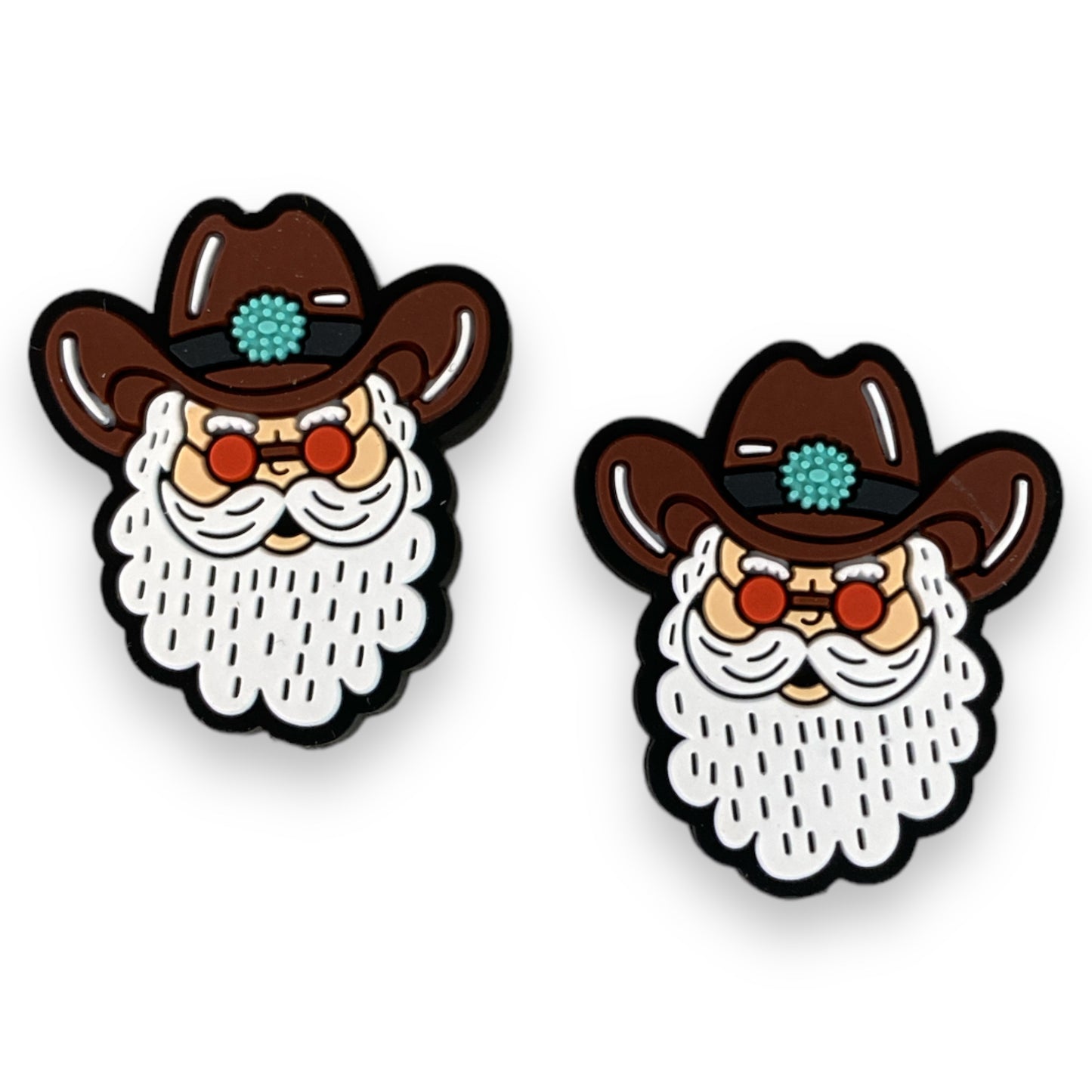 X202- “Western Santa”  Silicone Focal Bead (1 Count)