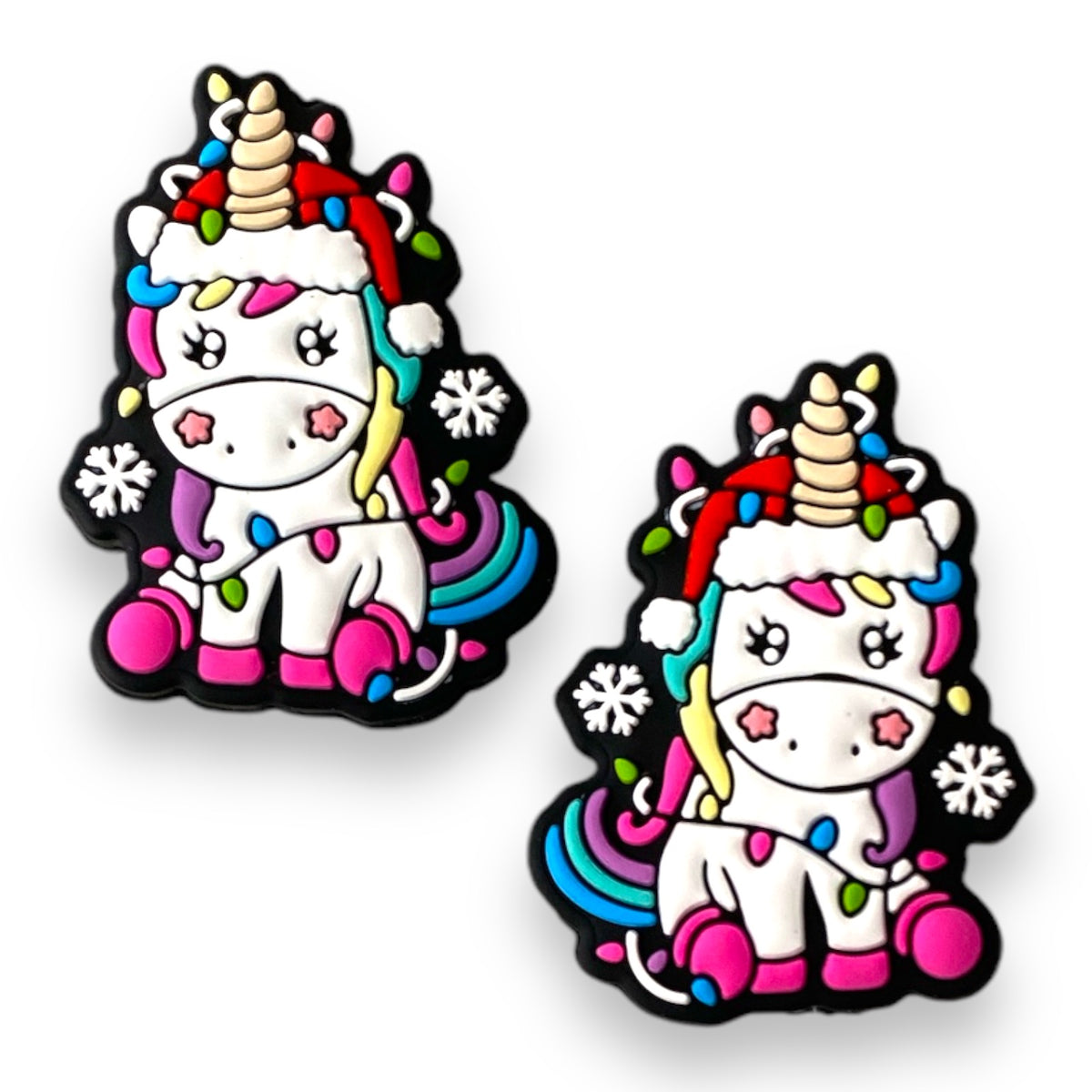 h870 -  “Christmas Unicorn” Silicone Focal Bead (1 Count)